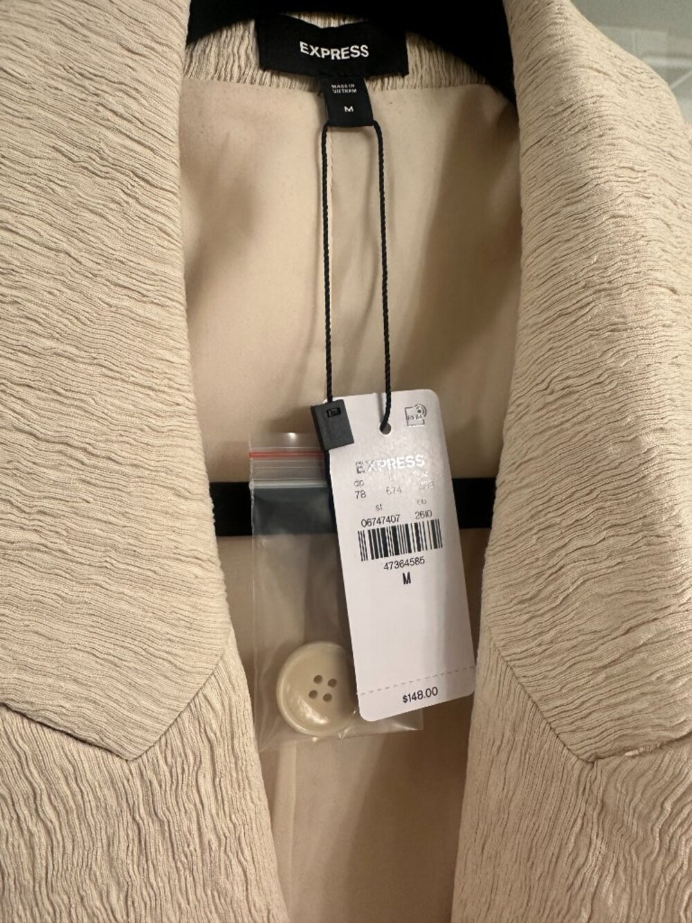 Textured Cream Blazer NWT - Picture 4 of 4